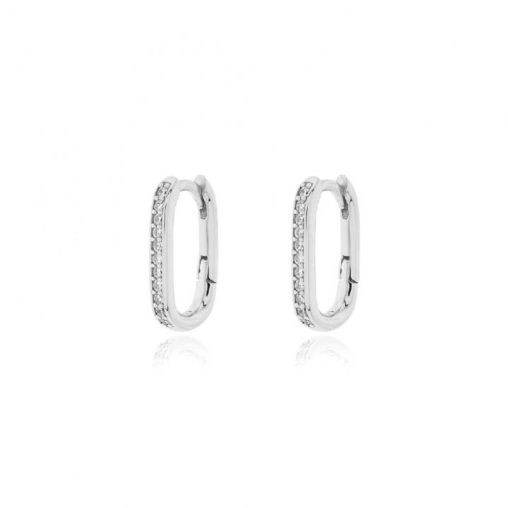 Aros Plata Con Circonitas 15 Mm - Joyería Ora Madrid