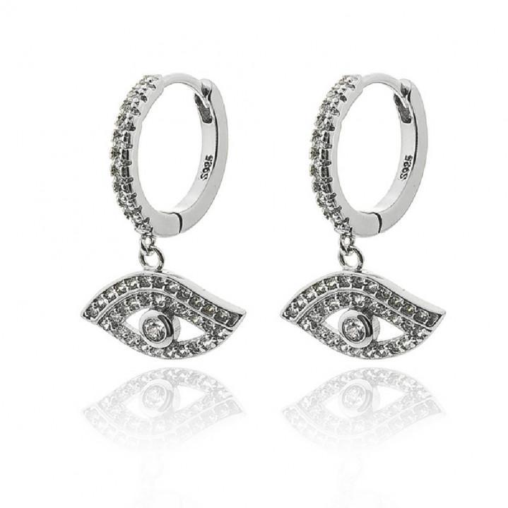 Aros Plata Con Circonita 20 Mm - Joyería Ora Madrid