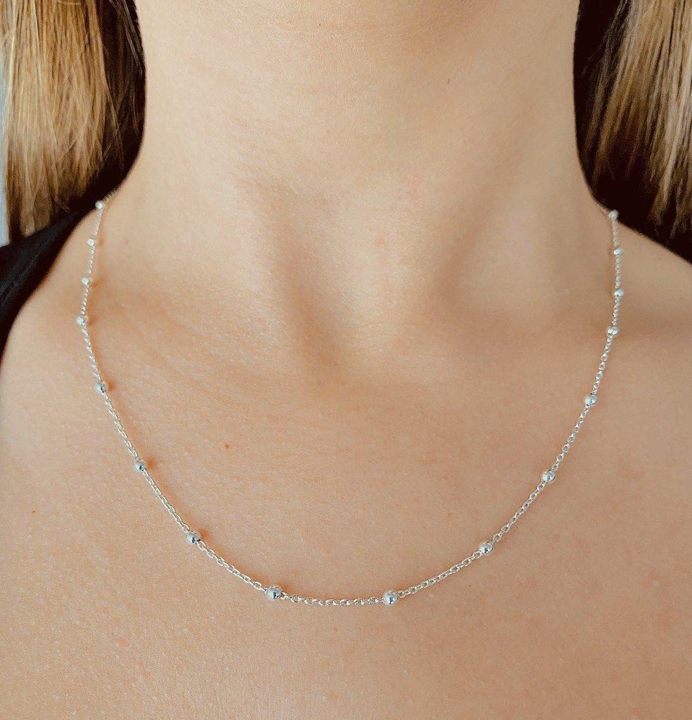 Cadena Plata Cadena Bola 2 Mm 45 Cm 1 - Joyería Ora Madrid