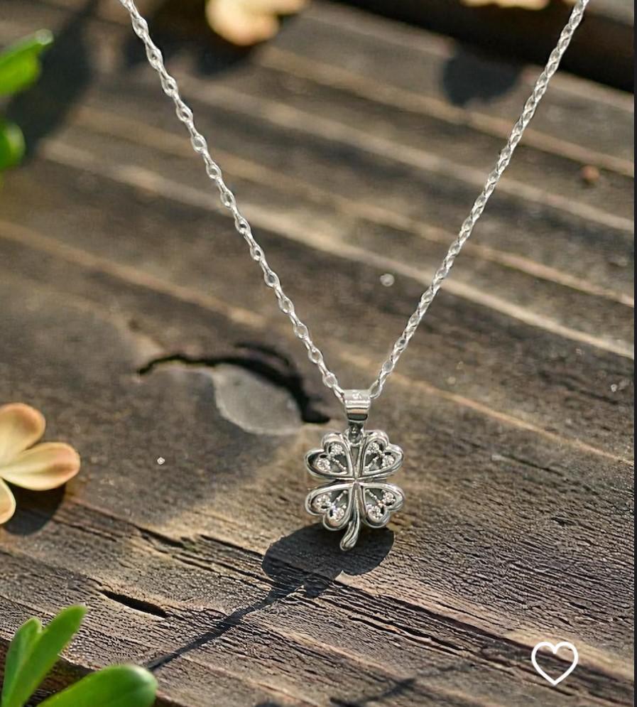 Collar Plata Trebol De La Suerte - Joyería Ora Madrid