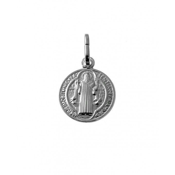 Medalla Plata Medalla San Benito 2 Cm - Joyería Ora Madrid