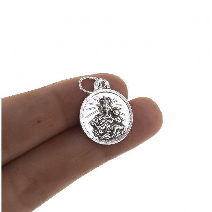 Medalla Plata Escapulario 22 Mm - Joyería Ora Madrid