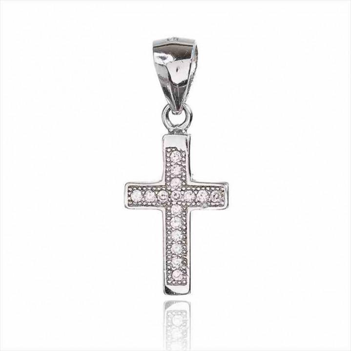 Cruz Plata Con Circonitas 15 Mm 1 - Joyería Ora Madrid