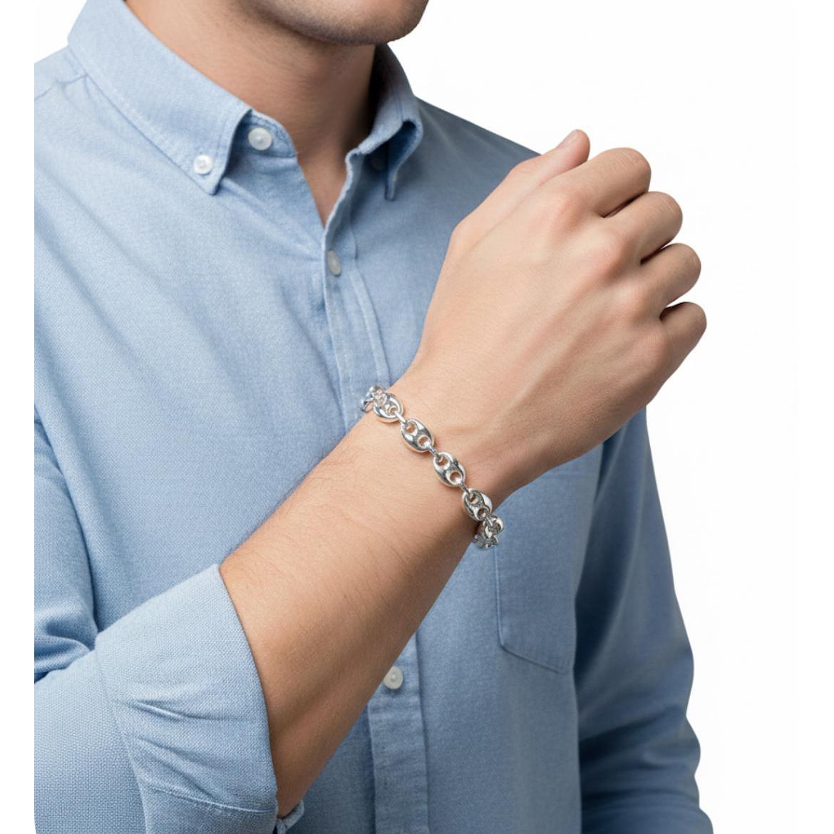 Pulsera  Plata Calabrote Liso 10 Mm X 21 Cm - Joyería Ora Madrid