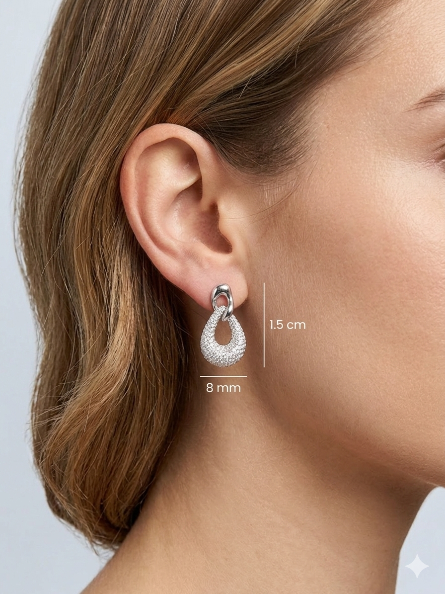 Pendientes Plata Con Circonitas ·6 - Joyería Ora Madrid