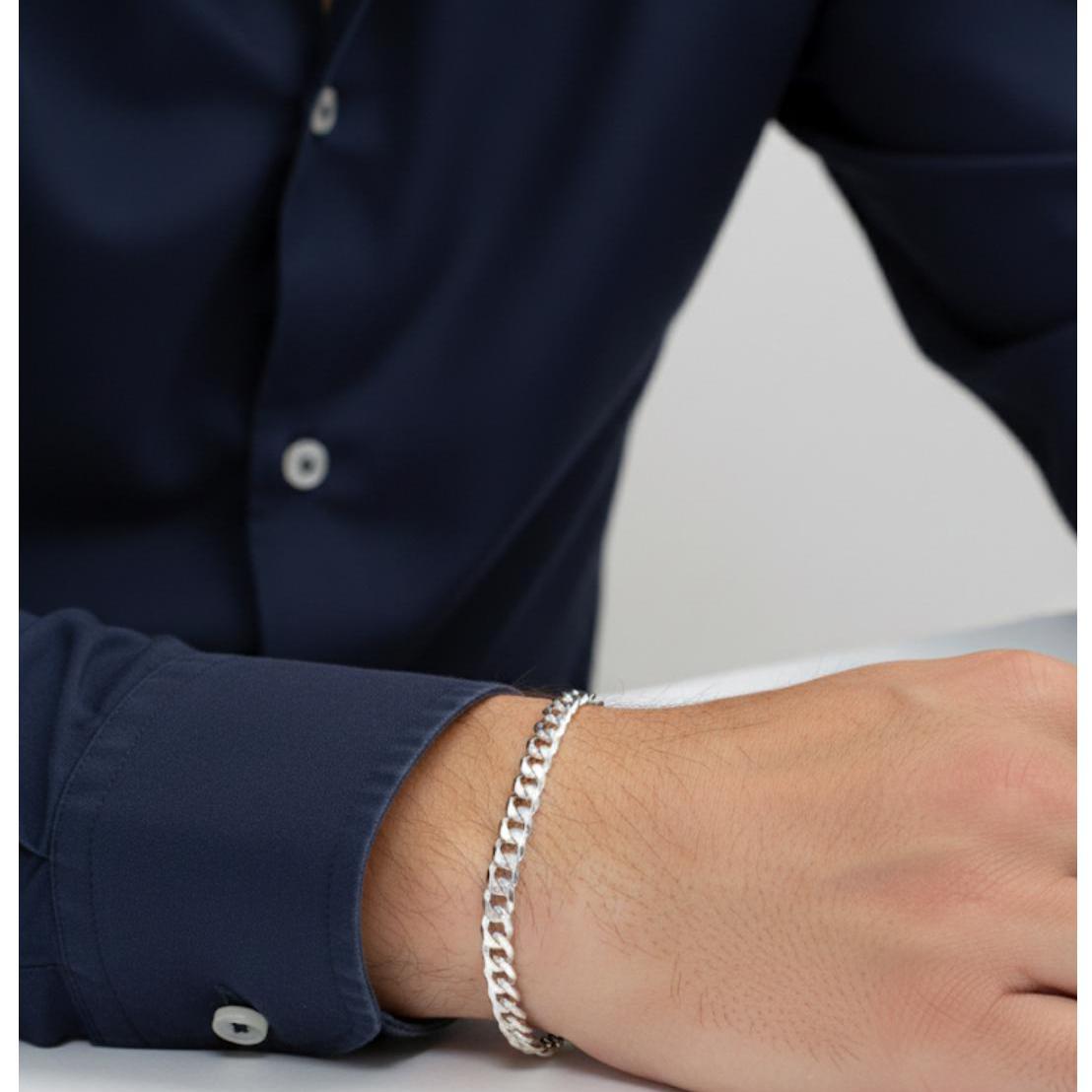 Pulsera Plata Barbada 7 Mm X 20 Cm - Joyería Ora Madrid