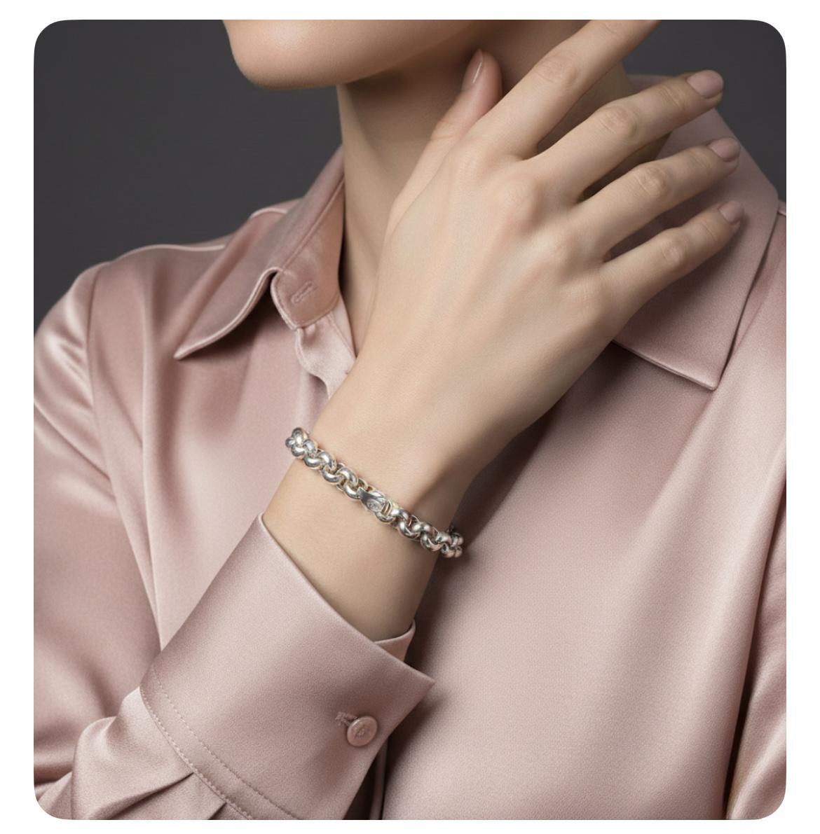 Pulsera Plata Pulsera Rolo Liso 20 Cm - Joyería Ora Madrid