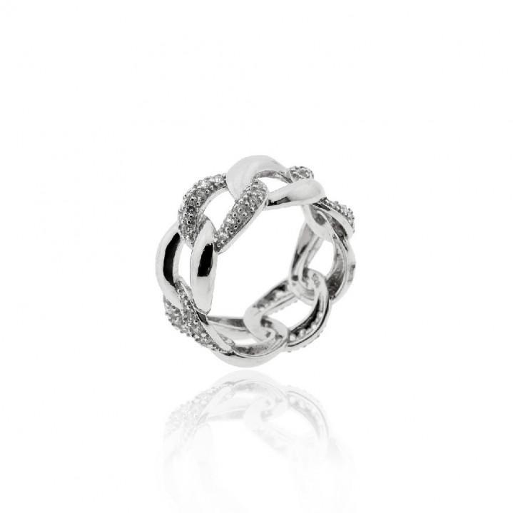 Anillo Plata Con Circonitas - Joyería Ora Madrid